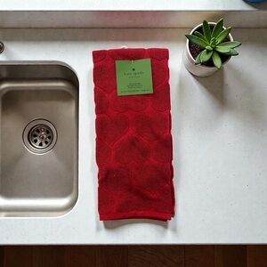 Kate Spade Vibrant Red Heart Kitchen Towels